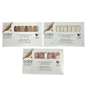 COLOR STREET NAIL POLISH STRIPS – 3‑PACK BUNDLE – NEW/SEALED – MIXED SHADES